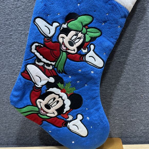 Christmas Gemmy Musical Plush Stocking Disney Mickey & Minnie - Read - Picture 2 of 9